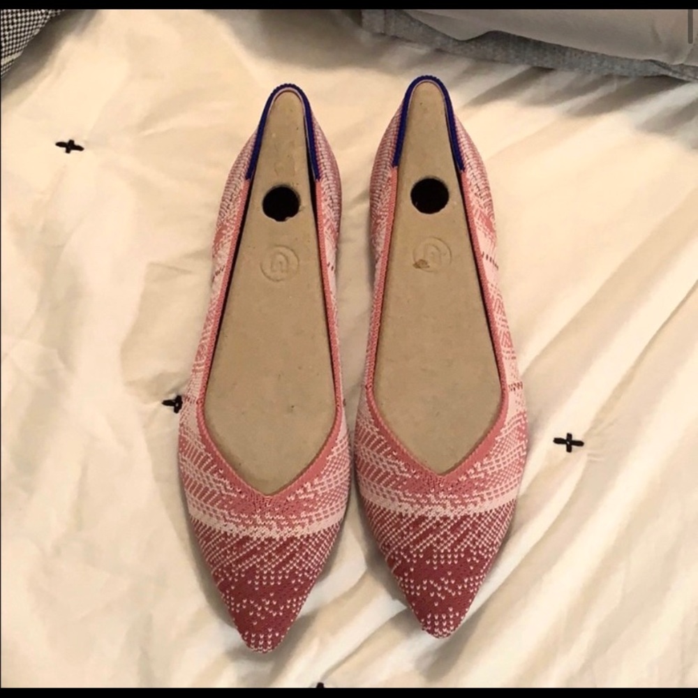 Rothy’s Pink Plaid Points -7 Breast Cancer Edition